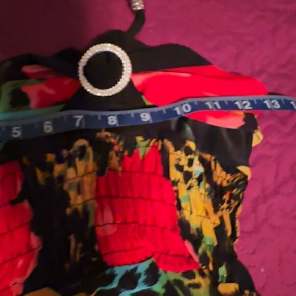 Beaded halter beach dress - size small med - smocked back and under bra area - Picture 7 of 9